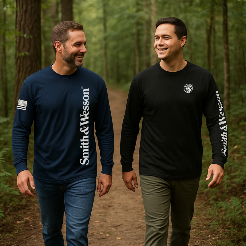 Smith & Wesson® Long Sleeve Tee with Arm Logo in Black