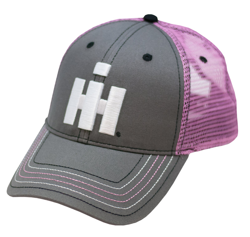 CASE IH® Ladies 3D Logo Gray & Pink Mesh Back Cap