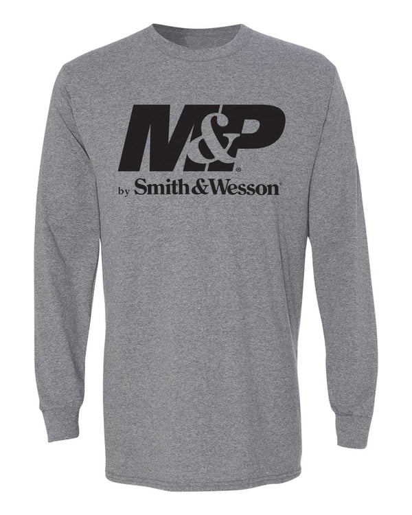 M&P® by Smith & Wesson® Long Sleeve Logo Tee Shirt in Nickel Heather