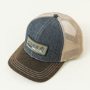 CASE IH® Two-Tone Denim Front and Oil Cloth Brim Mesh Back Trucker Cap