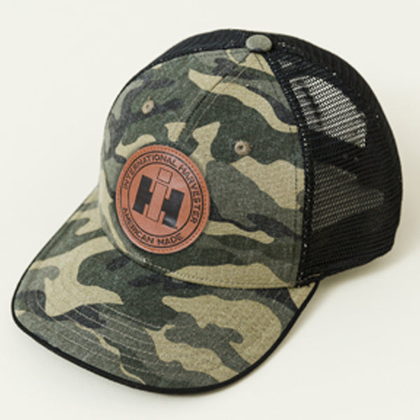 IH® International Harvester® Washed Camo Mesh Back Trucker Cap with Embossed Patch