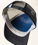 Smith & Wesson® Two-Tone Hexagon Patch Trucker Cap in Heather Black Linen