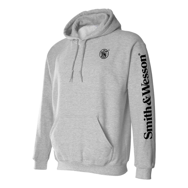Smith & Wesson® Sleeve Logo Long Sleeve Tee Pullover Hoodie in Athletic Heather