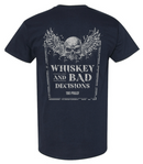 "Whiskey & Bad Decisions" Premium Short Sleeve Tee in Navy