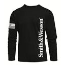 Smith & Wesson® Long Sleeve Tee with Vertical Logo & US Flag in Black