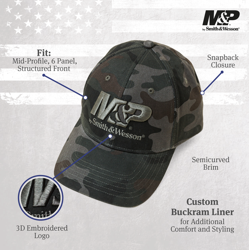 M&P® by Smith & Wesson® Dark Camo Embroidered Logo 6-Panel Cap