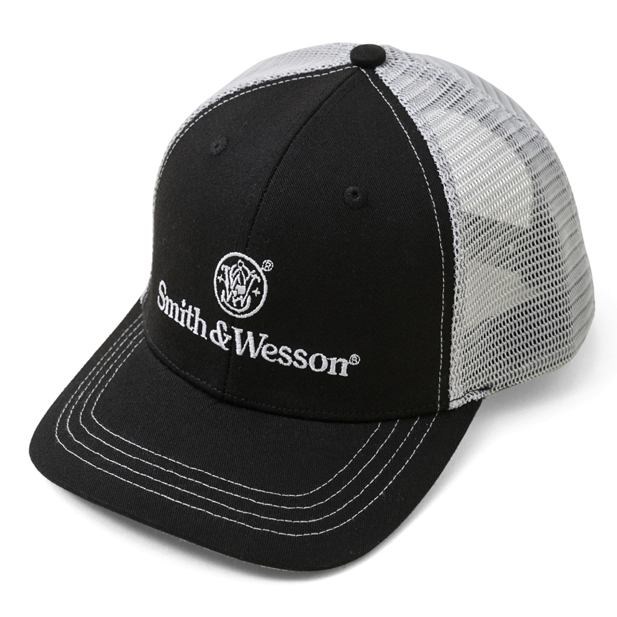 Smith Wesson Two Tone Black Grey Trucker Cap