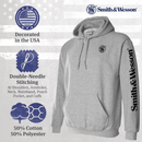 Smith & Wesson® Sleeve Logo Long Sleeve Tee Pullover Hoodie in Athletic Heather