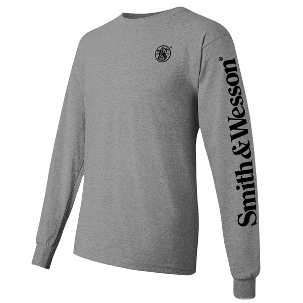 Smith & Wesson® Long Sleeve Tee with Arm Logo in Athletic Heather