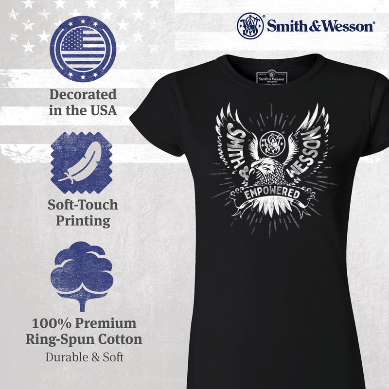 Smith & Wesson® Women's American Made Piece of Mind Premium Short Sleeve Tee in Black