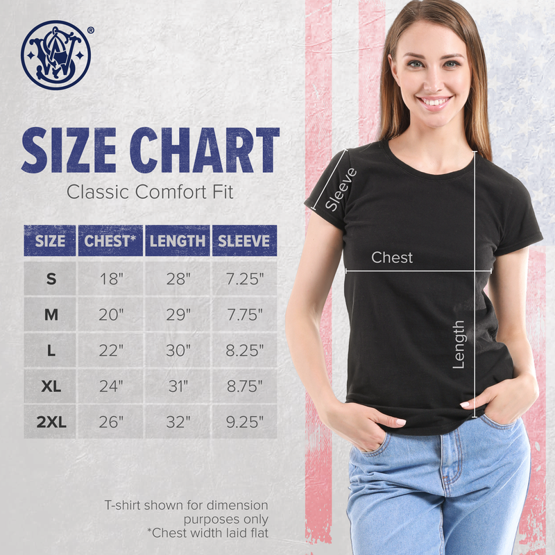 Smith & Wesson® Women's American Made Piece of Mind Premium Short Sleeve Tee in Black