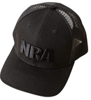 NRA® Blacked Out 6-Panel Trucker Cap with 3D Embroidered Logo